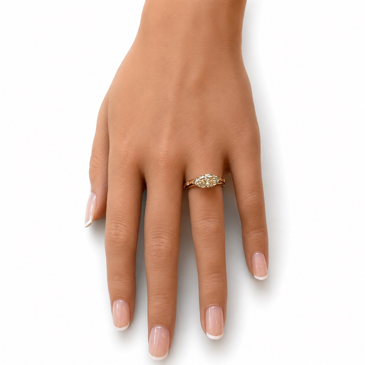 The Bi-Coastal Marquise Solitaire in 14K Rose Gold