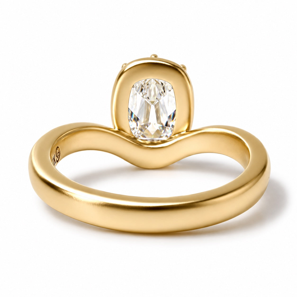 Heirloom Curved Pinky Ring in 14K Yellow Gold, Satin Finish