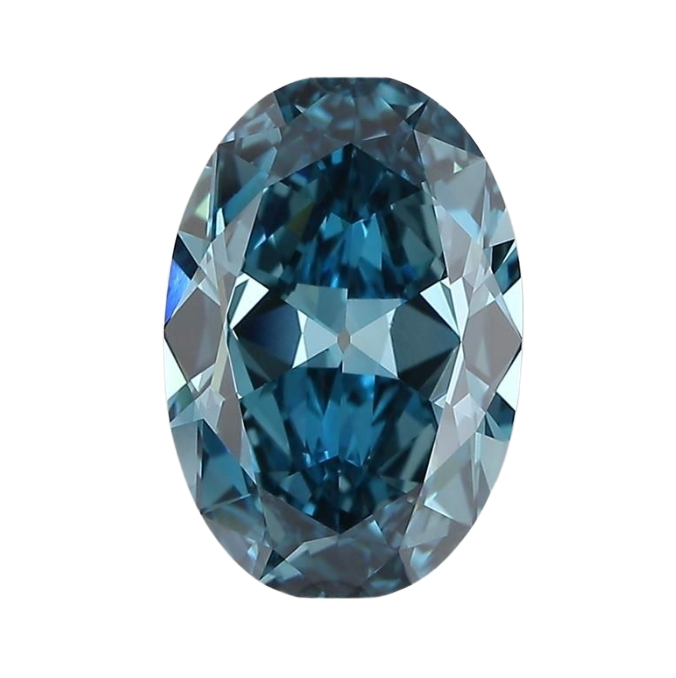 3.15ct Fancy Blue Antique Cut Oval Lab Diamond FVB VS1