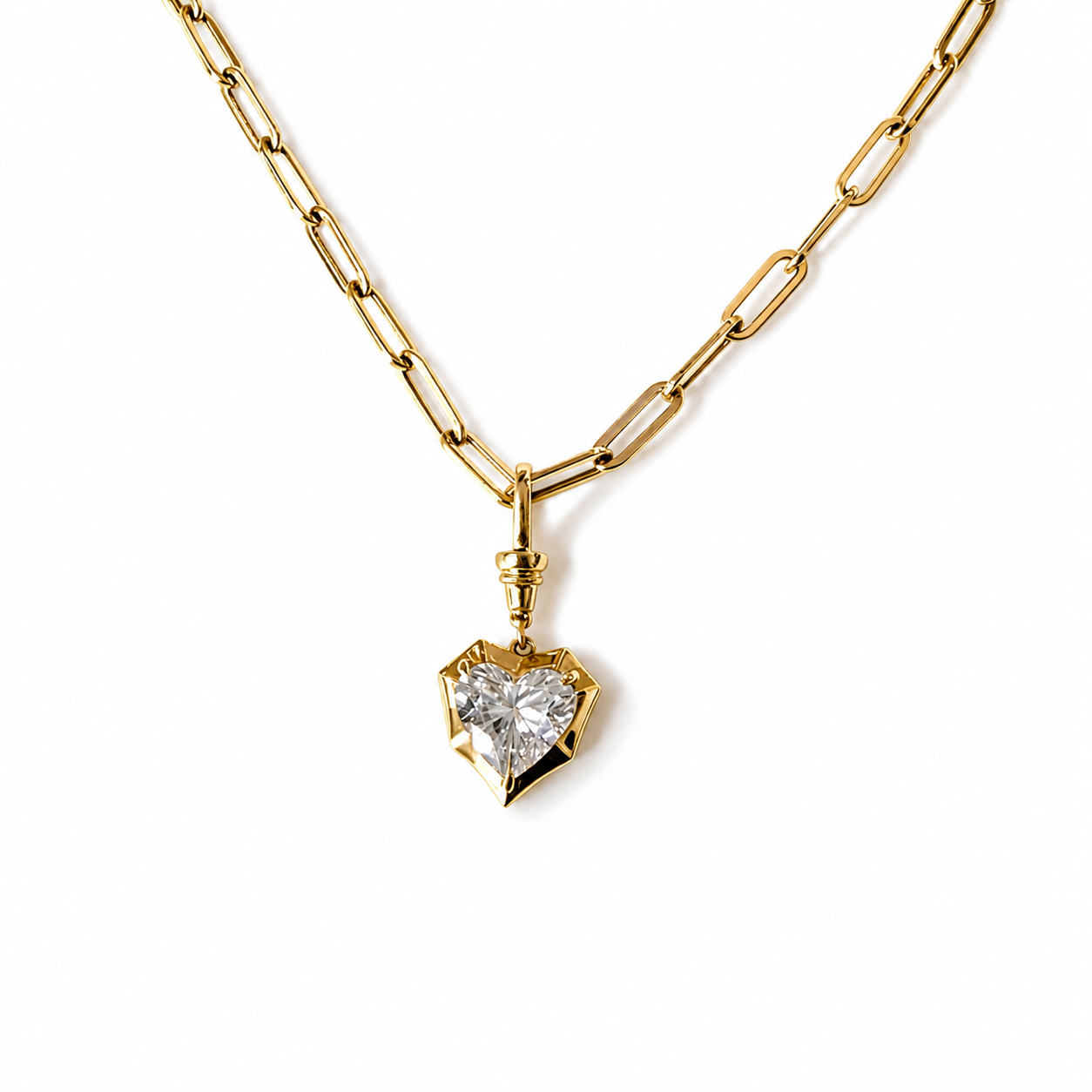 Heart On A Swivel Pendant, 14K Yellow Gold
