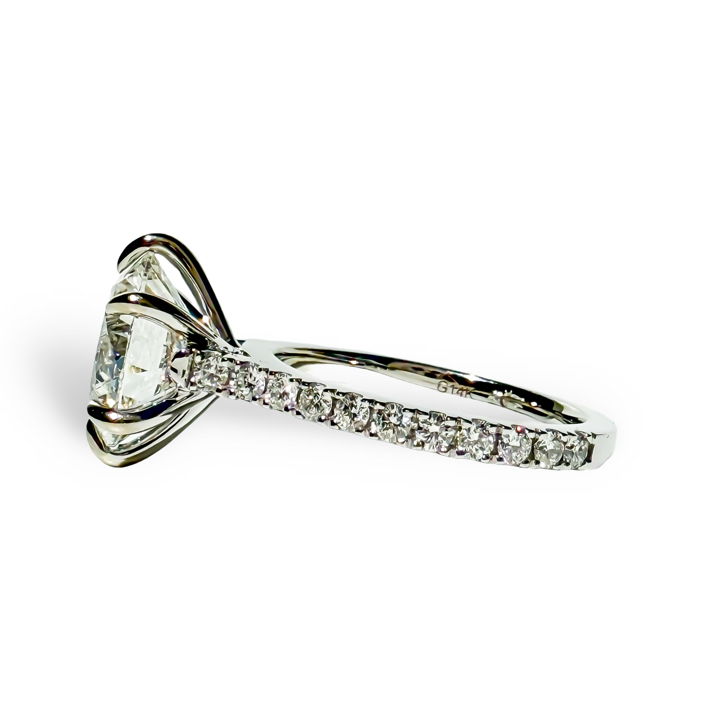 Classic 4.3ct Round Brilliant Pave Solitaire Ring