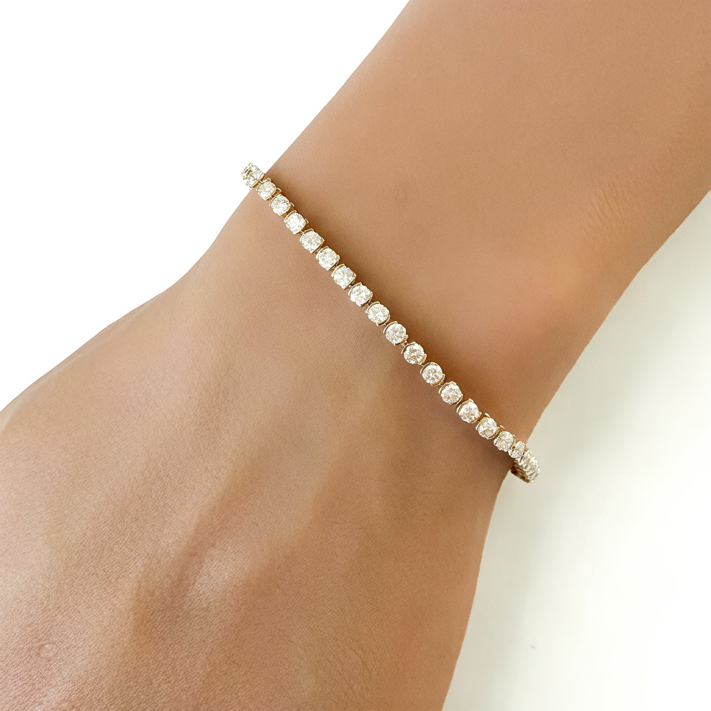 The Half Bezel Tennis Bracelet in 14K Yellow Gold
