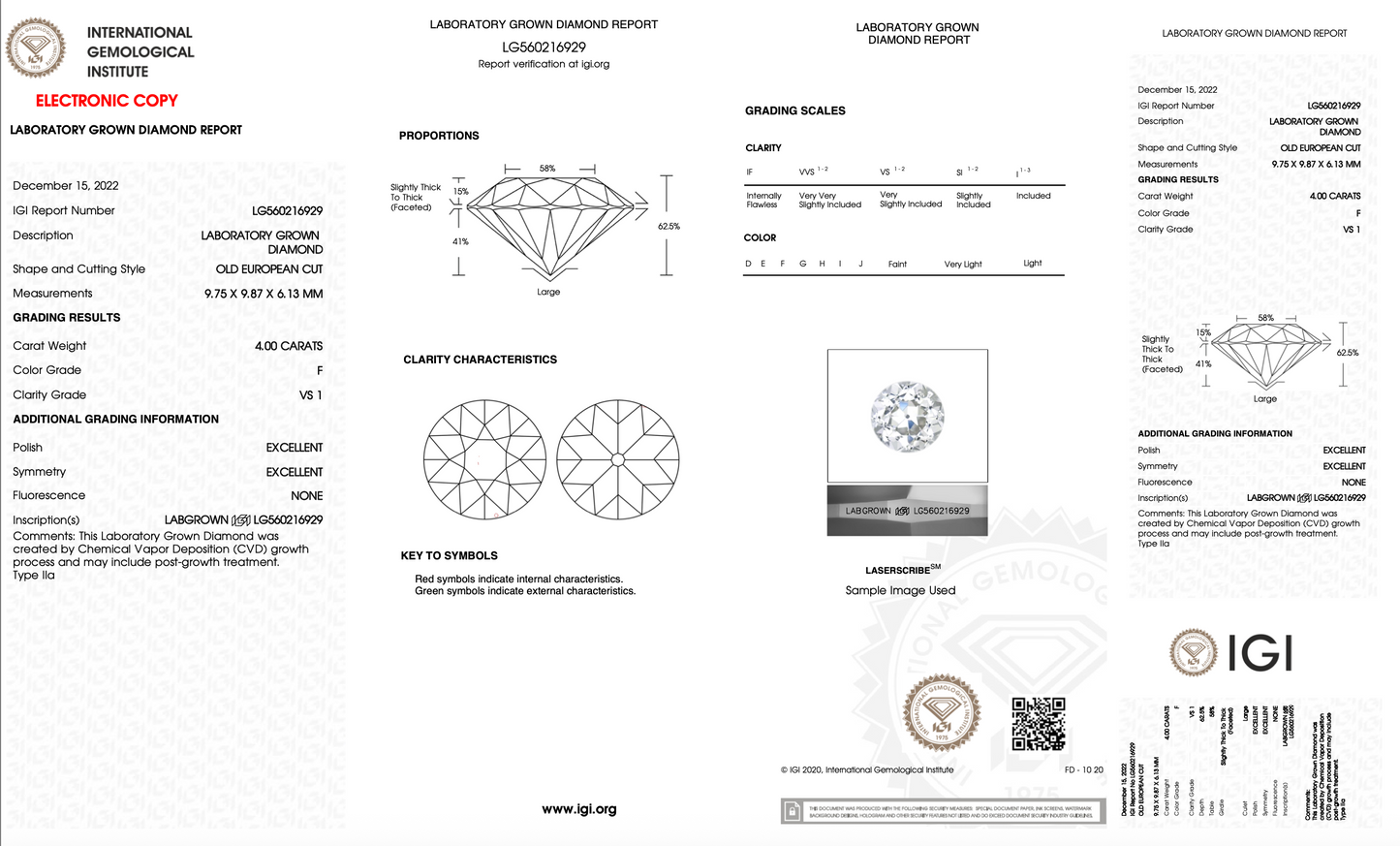 The Lodestone OEC, 4ct F VS1 in 14K Yellow Gold