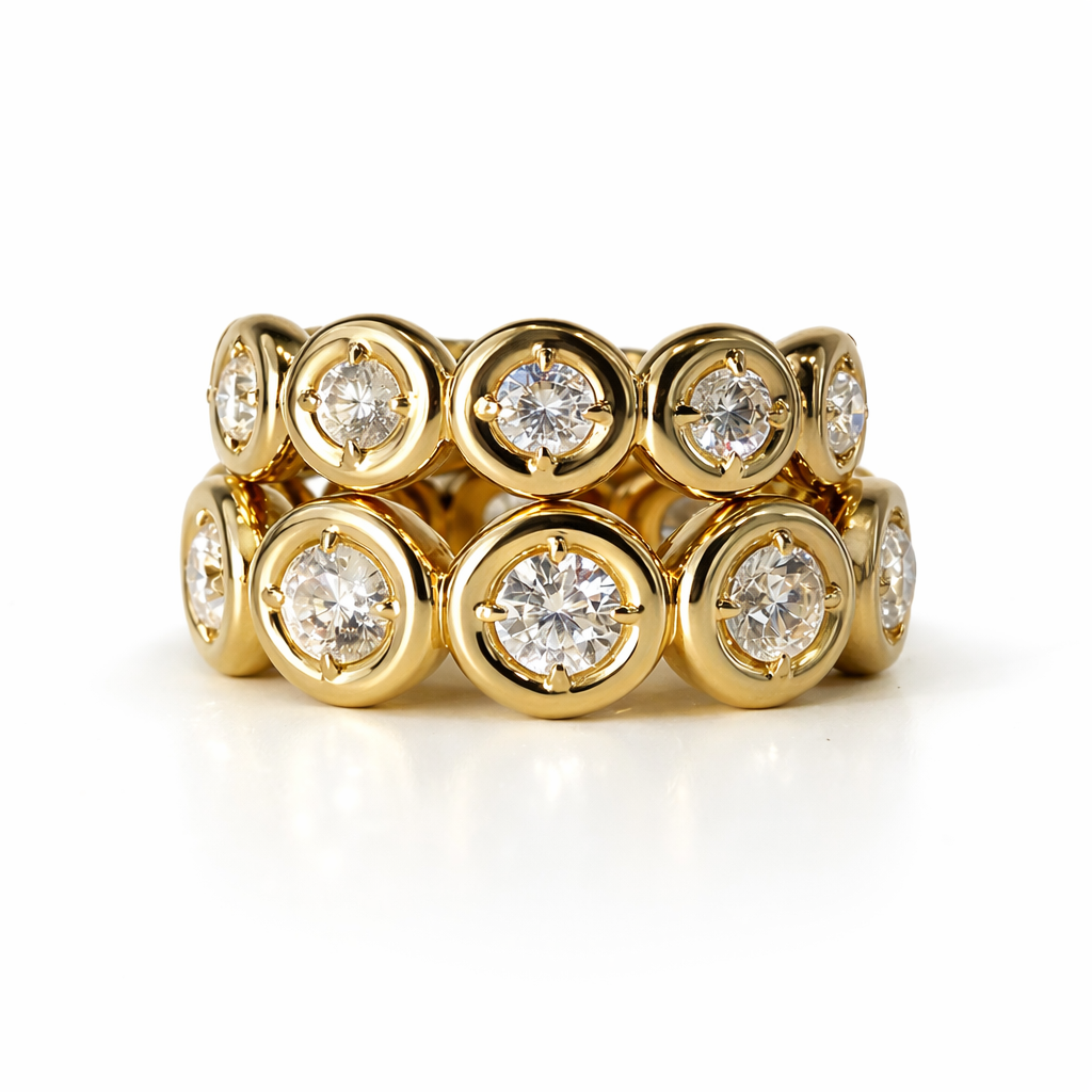 Orbit Eternity Band, 2.5ct in 14K Yellow Gold