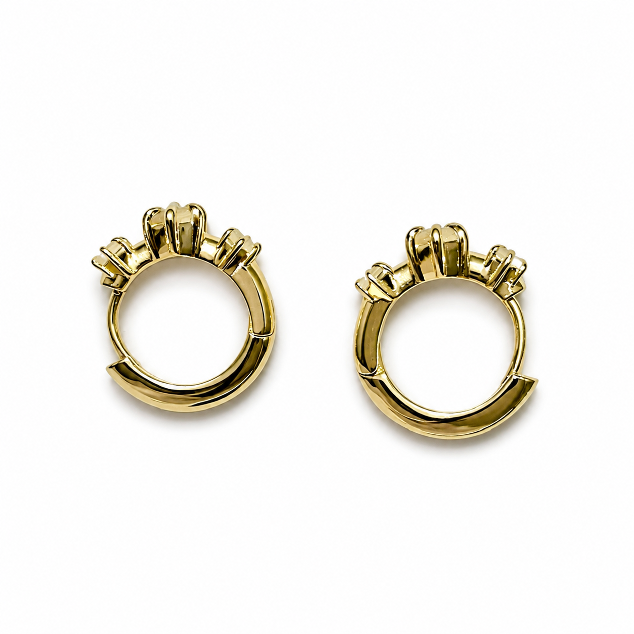 The Post Grad Huggies in 14K Yellow Gold