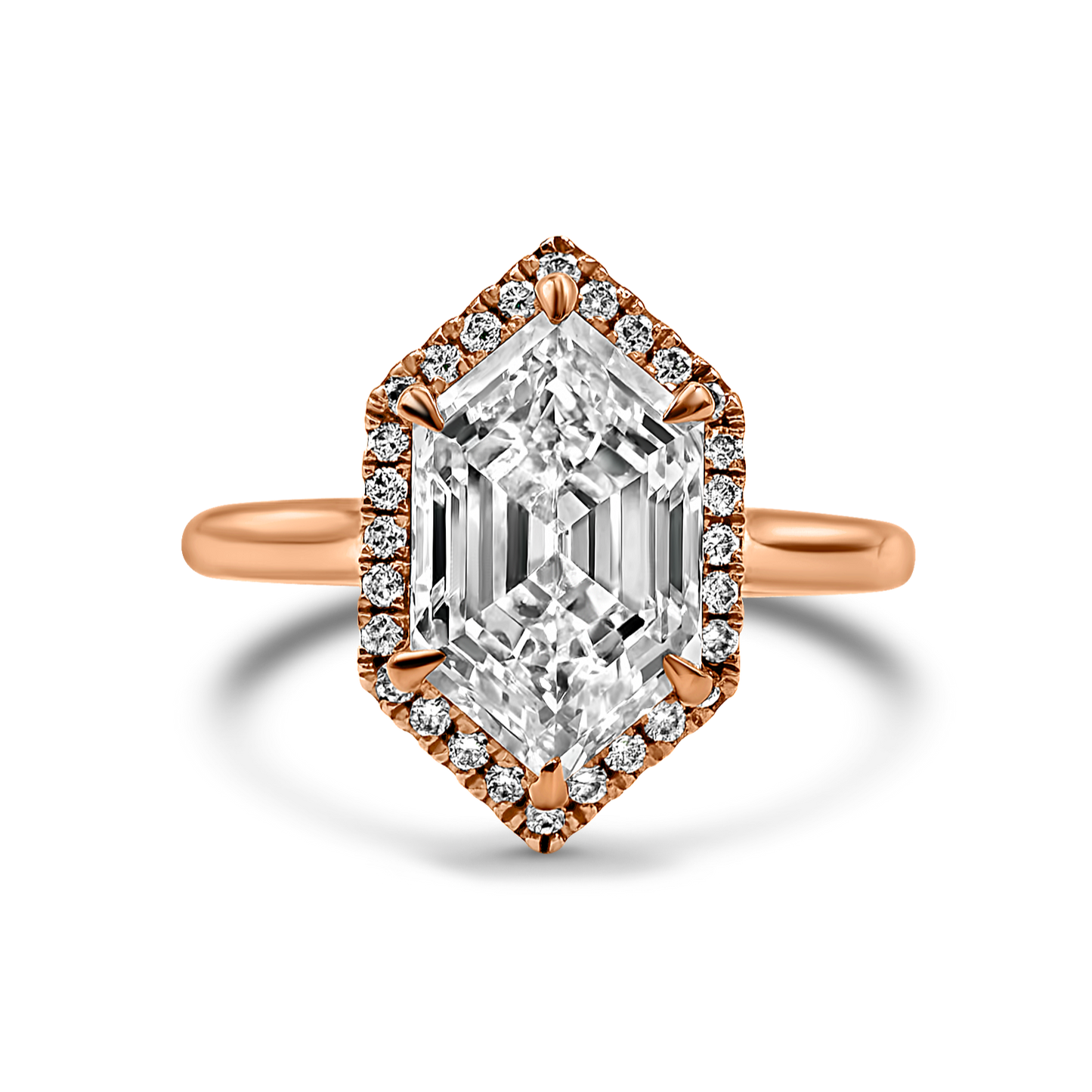 The Look Sharp Elongated Hexagon Halo Ring
