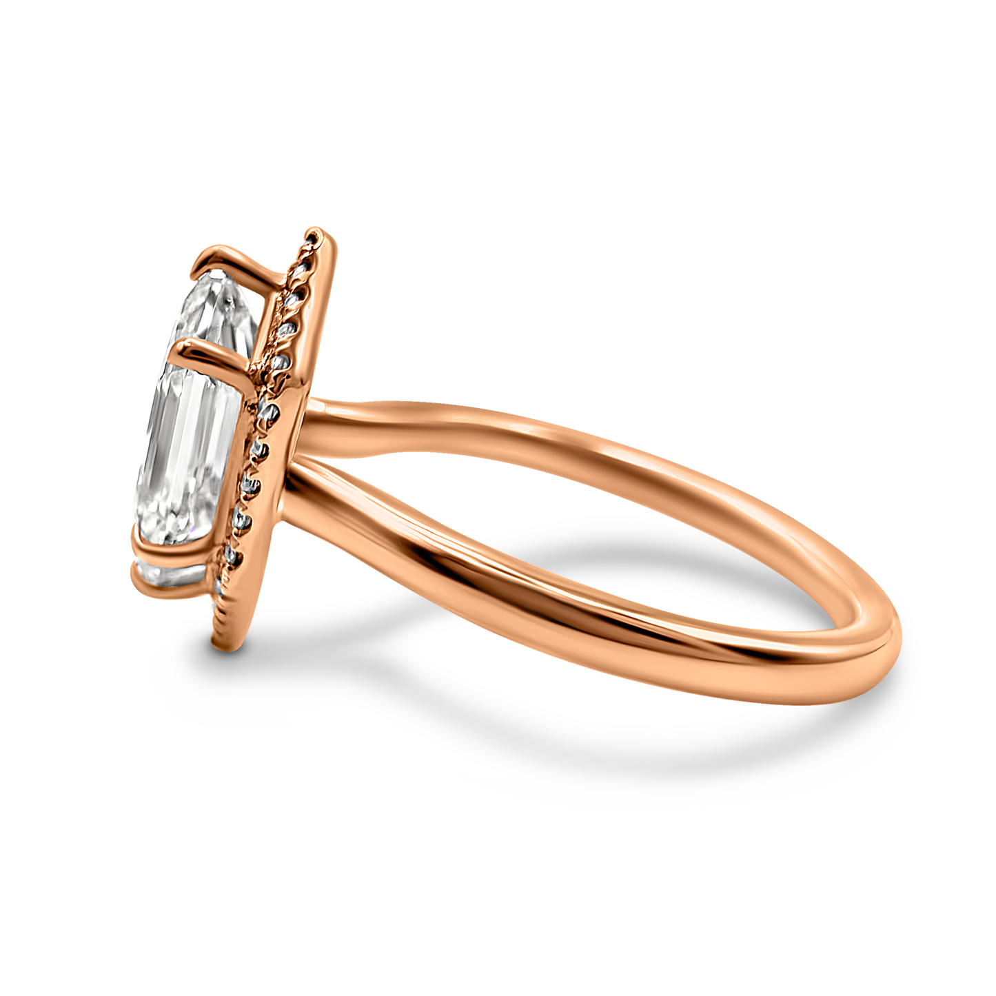 The Look Sharp Elongated Hexagon Halo Ring