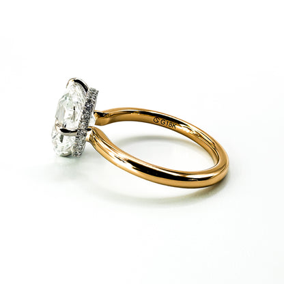 Custom Antique Cut Cushion Engagement Ring