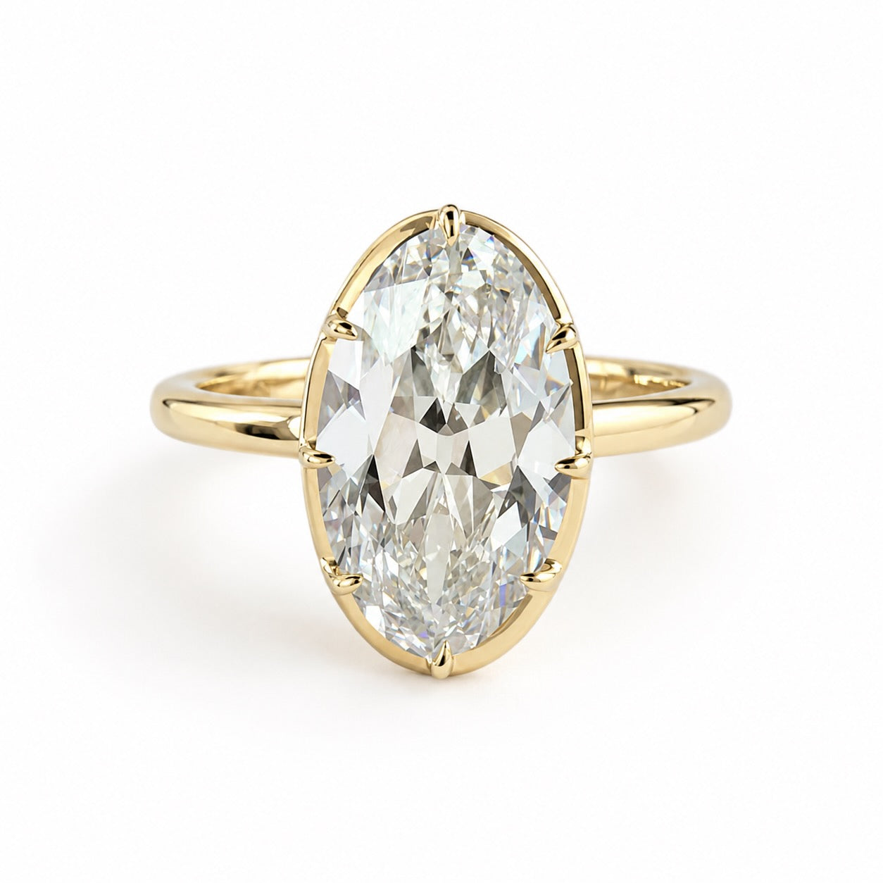 The 8 Ball Antique Cut Moval, 3.1ct in 14K Gold