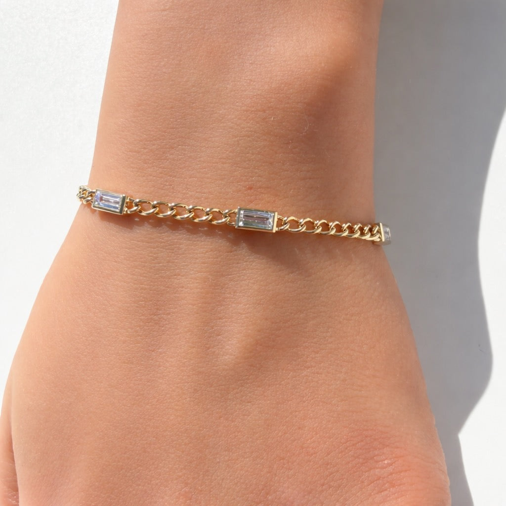 The Baguette Bezel Station Bracelet