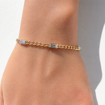 The Baguette Bezel Station Bracelet