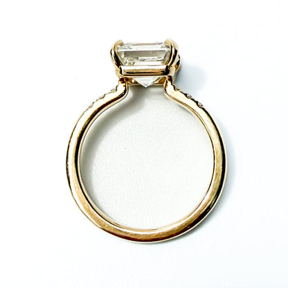 Asscher floating gallery ring