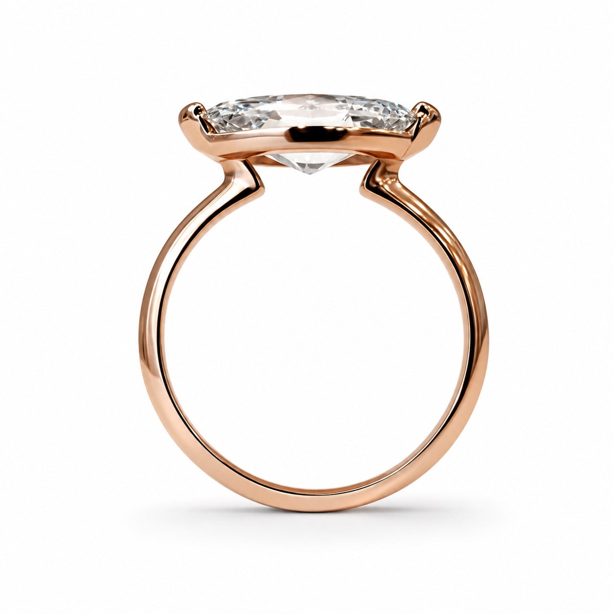 The Bi-Coastal Marquise Solitaire in 14K Rose Gold