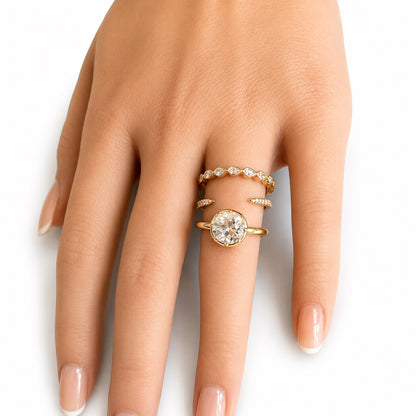 The 8 Ball 2ct Old European Cut Round Solitaire in 14K Yellow Gold