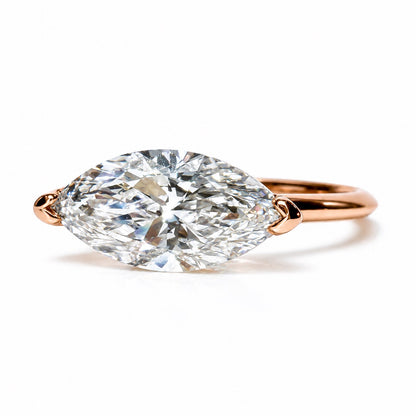 The Bi-Coastal Marquise Solitaire in 14K Rose Gold