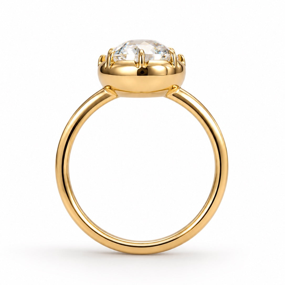 The 8 Ball 2ct Old European Cut Round Solitaire in 14K Yellow Gold