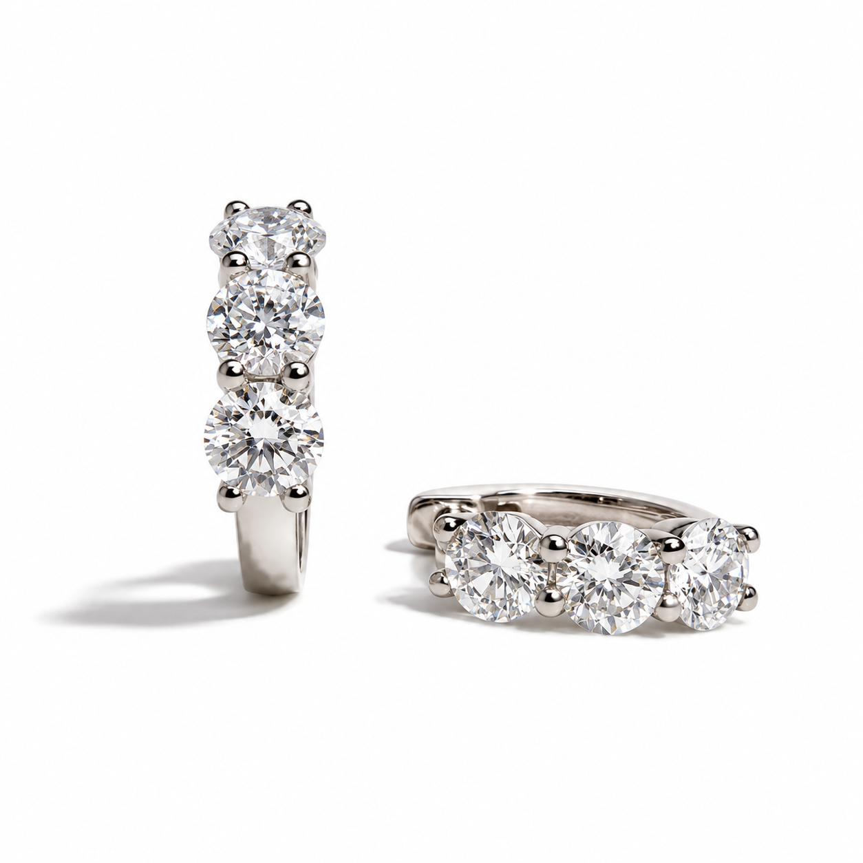 The Triple Threat Huggie Earrings, 2.2ctw