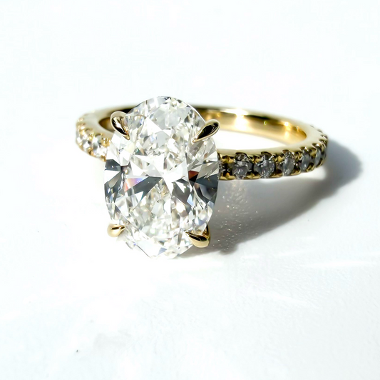 The 2.53ct Pave Classic Oval in 14K Yellow Gold