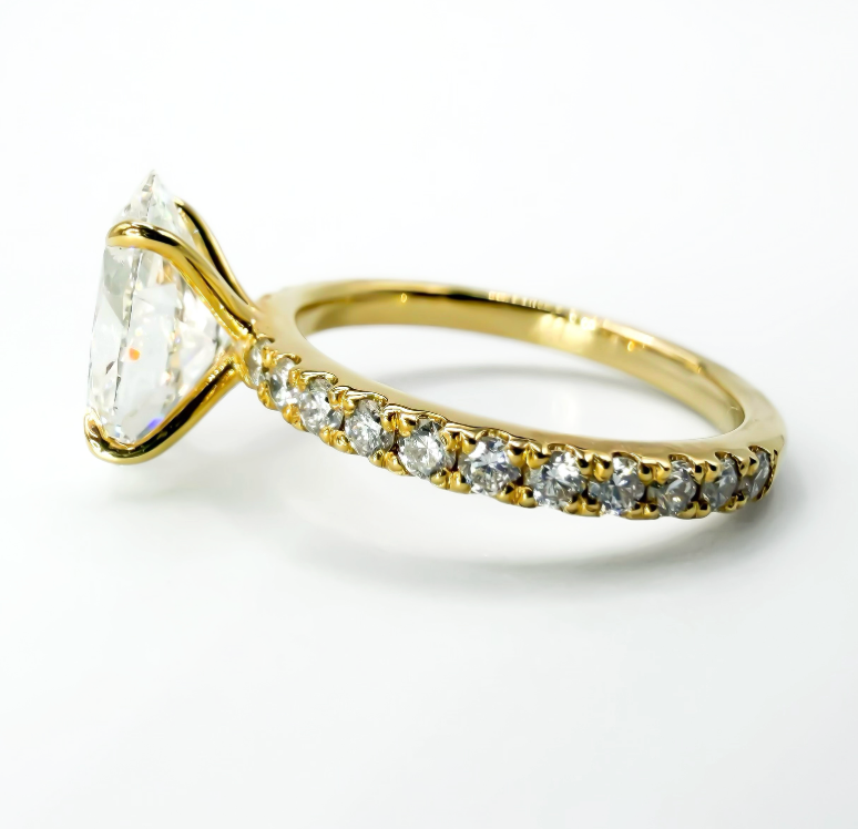 The 2.53ct Pave Classic Oval in 14K Yellow Gold
