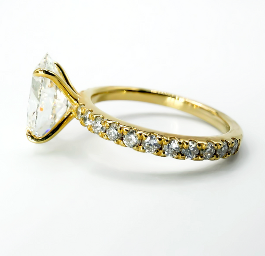 The 2.53ct Pave Classic Oval in 14K Yellow Gold