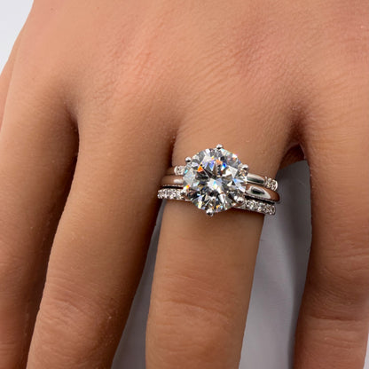 2.5ct E VS1 Tulip Basket Solitaire Engagement Ring in 14K White Gold