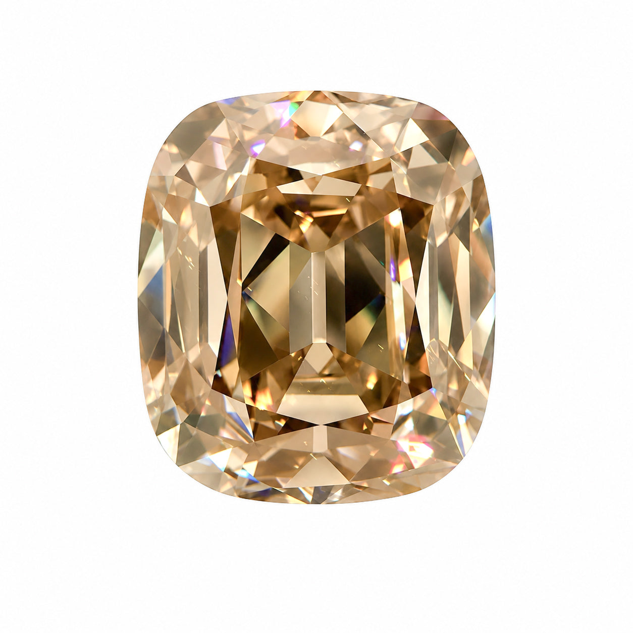 4.54ct Antique Cut Cushion Fancy Light Brown VS1