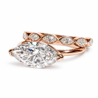 The Bi-Coastal Marquise Solitaire in 14K Rose Gold