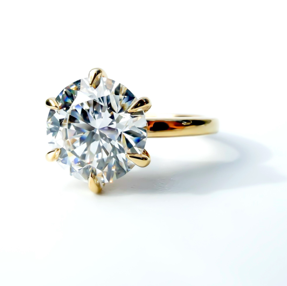 The Girly Girl 3.6ct Six Prong Solitaire in 14K Yellow Gold