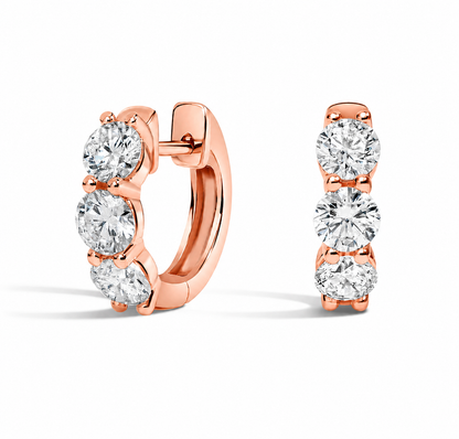 The Triple Threat Huggie Earrings, 1.5ctw