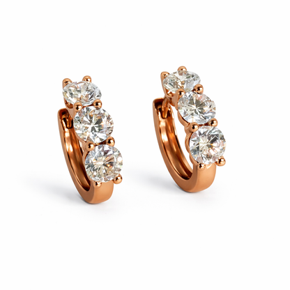 The Triple Threat Huggie Earrings, 1.5ctw