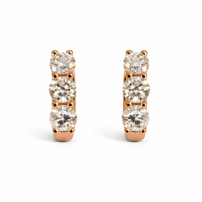 The Triple Threat Huggie Earrings, 1.5ctw