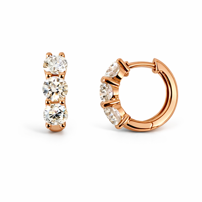 The Triple Threat Huggie Earrings, 1.5ctw
