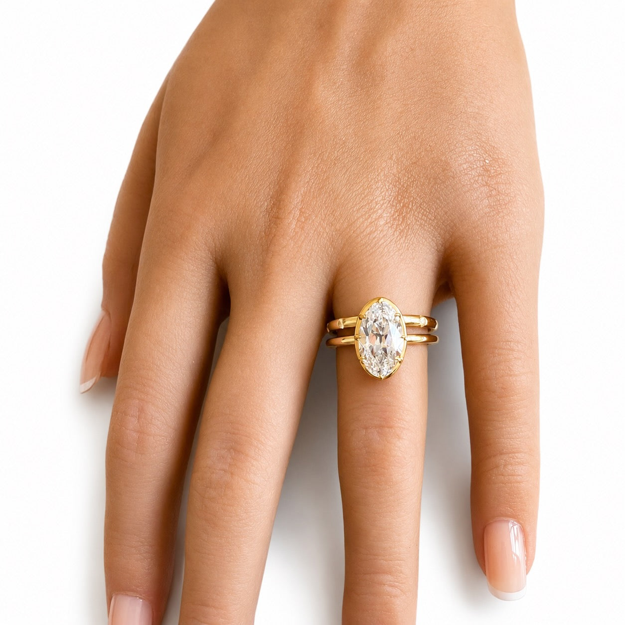 The 8 Ball Antique Cut Moval, 3.1ct in 14K Gold