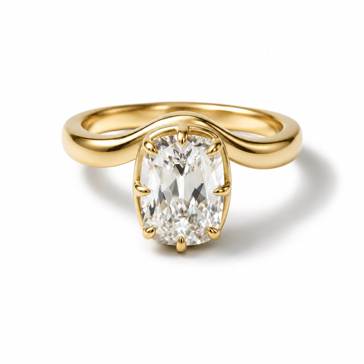 Heirloom Curved Pinky Ring in 14K Yellow Gold, Satin Finish