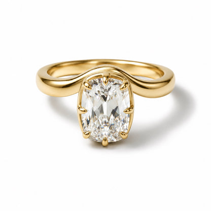 Heirloom Curved Pinky Ring in 14K Yellow Gold, Satin Finish