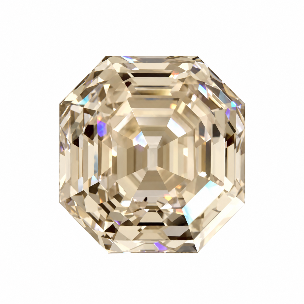 3.08ct Fancy Light Brown VVS2 Antique Cut Asscher