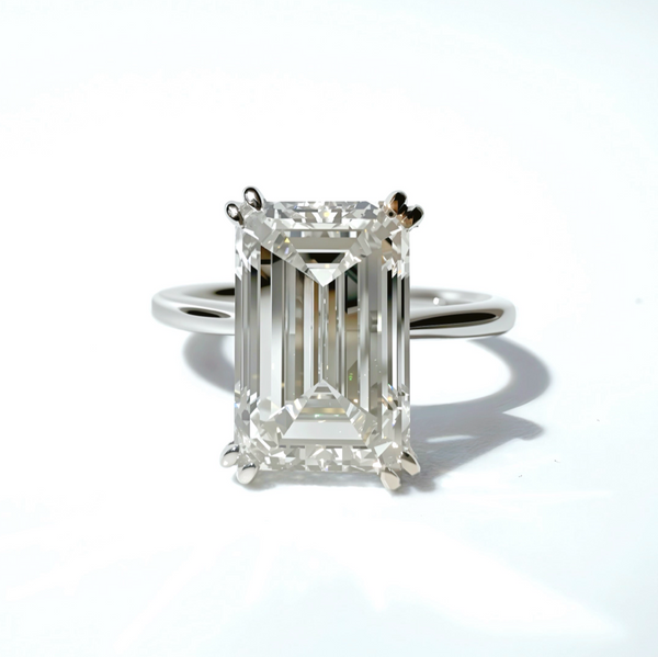 The Fifth Avenue 4ct Emerald Cut Solitaire in 14K White Gold