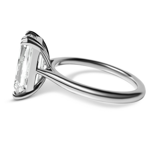 The Fifth Avenue 4ct Emerald Cut Solitaire in 14K White Gold