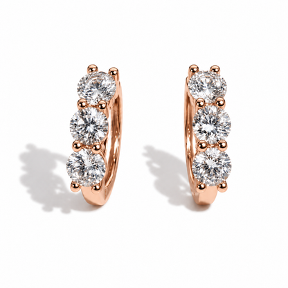 The Triple Threat Huggie Earrings, 1.5ctw
