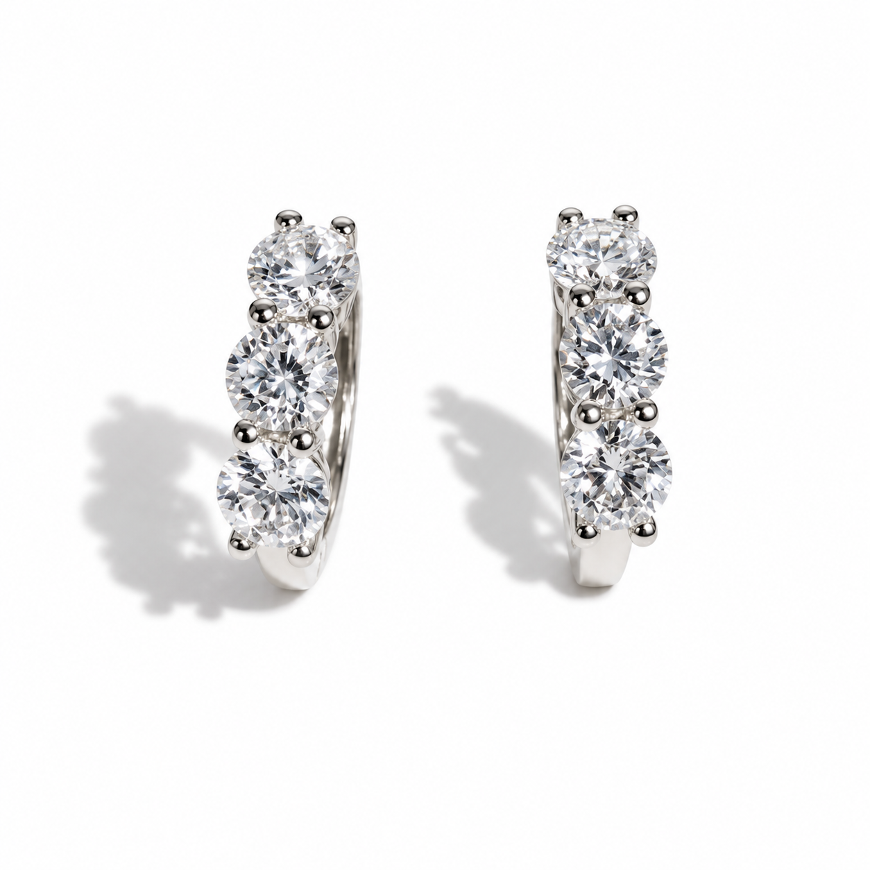The Triple Threat Huggie Earrings, 1.5ctw