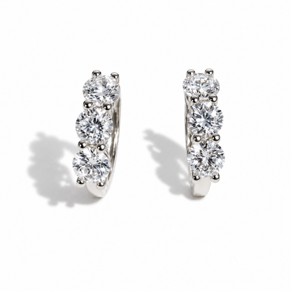 The Triple Threat Huggie Earrings, 1.5ctw