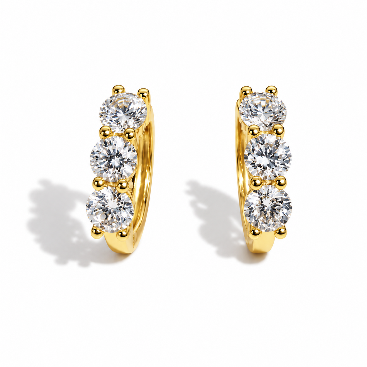 The Triple Threat Huggie Earrings, 1.5ctw