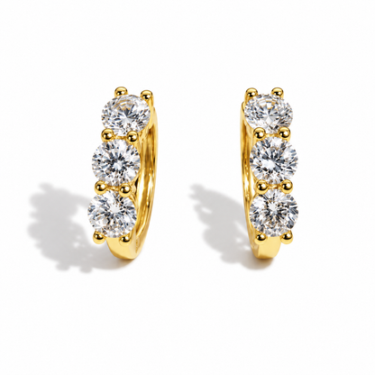 The Triple Threat Huggie Earrings, 1.5ctw