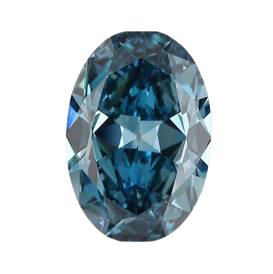 3.15ct Fancy Blue Antique Cut Oval Lab Diamond FVB VS1