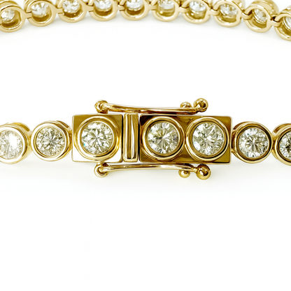 4ct Bezel Tennis Bracelet in 14K Yellow Gold