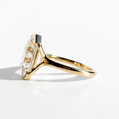 The Half Step 6ct Emerald Cut Solitaire in 14K Yellow Gold