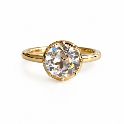 The 8 Ball 2ct Old European Cut Round Solitaire in 14K Yellow Gold