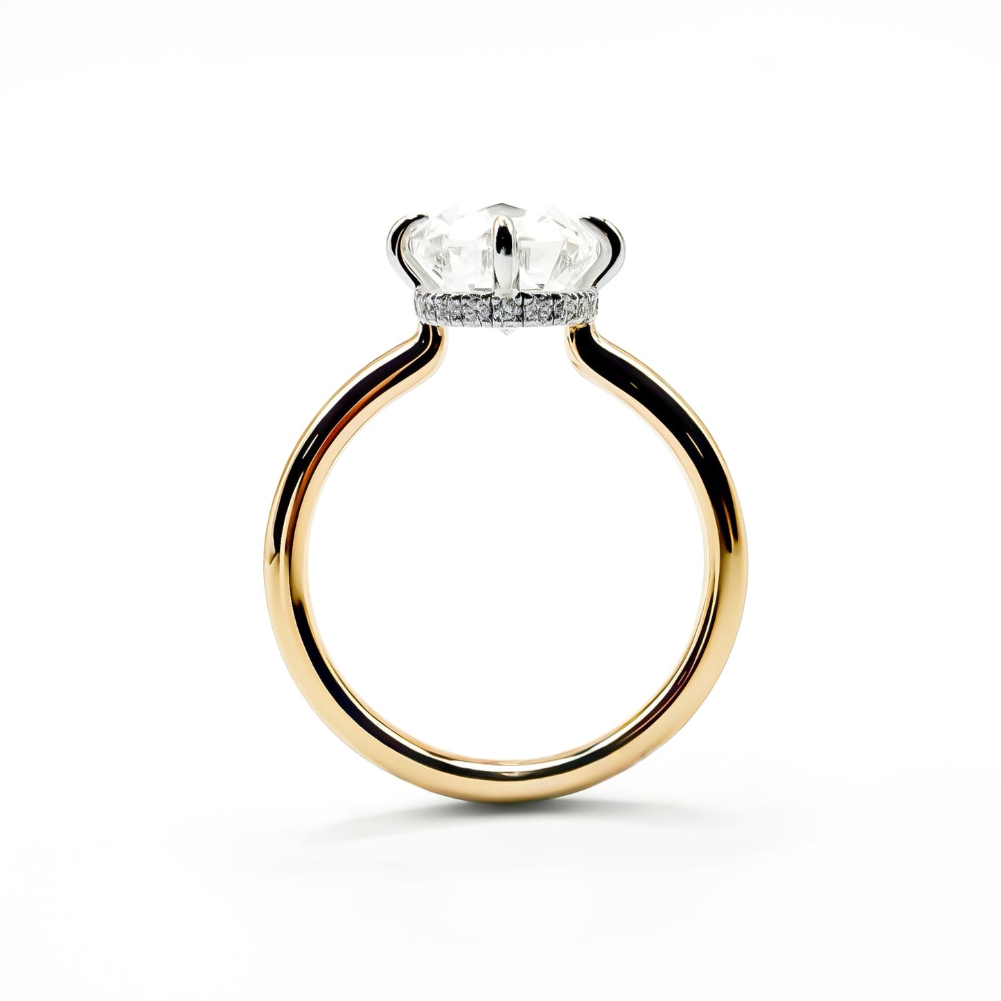 Custom Antique Cut Cushion Engagement Ring