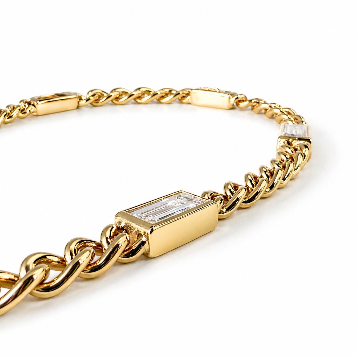 The Baguette Bezel Station Bracelet