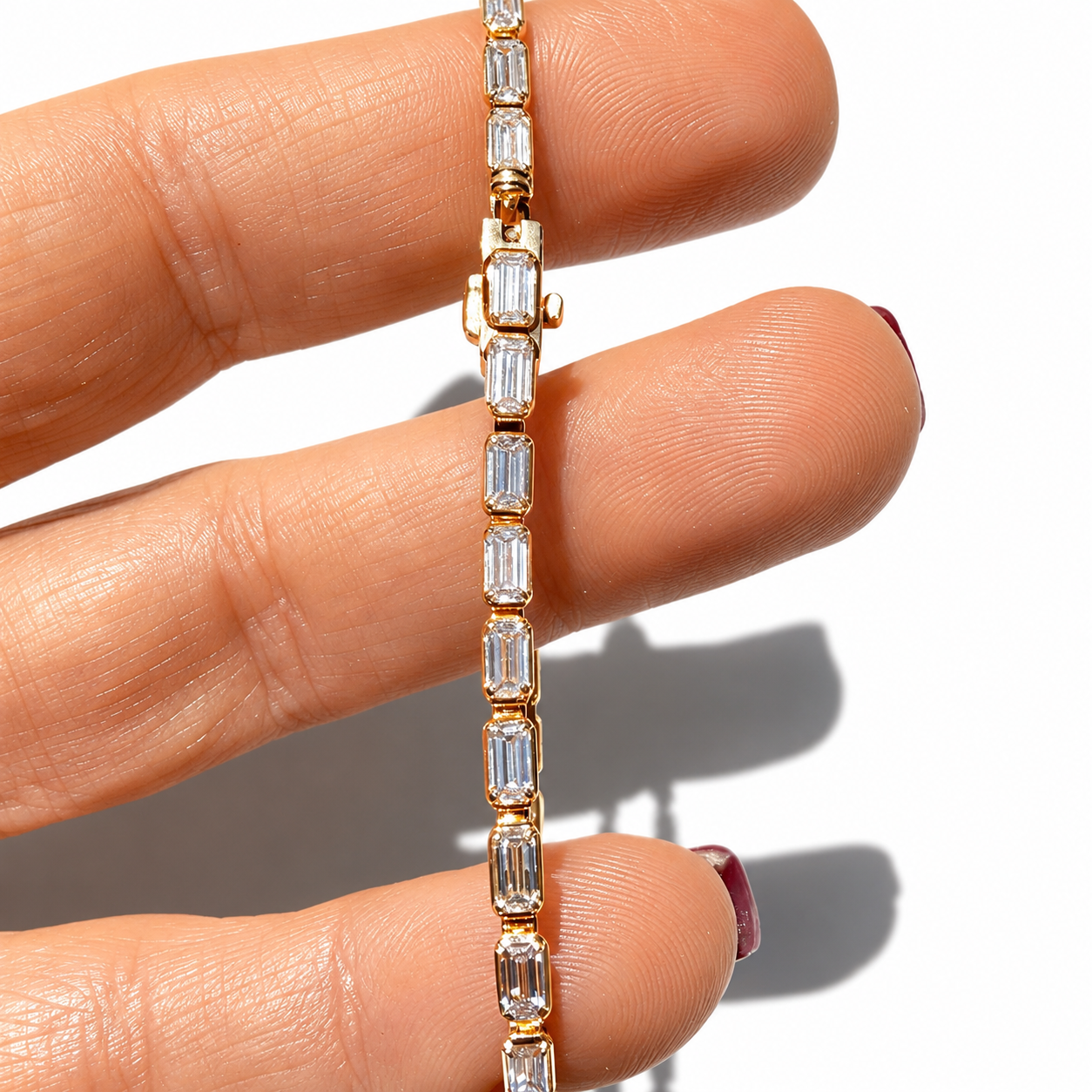 Baguette Tennis Bracelet in 14K Yellow Gold